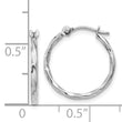 14k White Gold Twisted Hoop Earrings