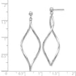 14k White Gold Twisted Post Dangle Earrings