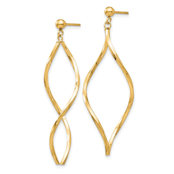 14k Twisted Post Dangle Earrings