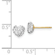 14K Post 6mm Crystal Heart Post Stud Earrings