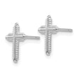 14K White Gold Polished Cross Post Earrings