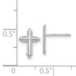 14K White Gold Polished Cross Post Earrings