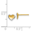 14k Two-tone Polished and Satin Heart Post Earrings