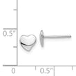 14k White Polished Heart Post Earrings