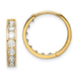 14K CZ Hinged Hoop Earrings