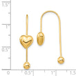 14K Puffed Heart w/Screw End Threader Earrings