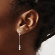 14K White Gold CZ  Chain Link Dangle Earrings