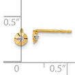 14K Polished CZ Round Post Earrings