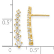 14K Polished White CZ Post Earrings