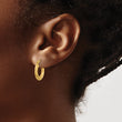 14K Polished and Diamond-cut Knife Edge Hoop Earrings