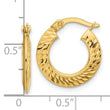 14K Polished and Diamond-cut Knife Edge Hoop Earrings