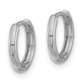 14K White Gold Hinged Hoop Earrings