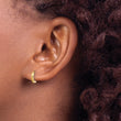 14k Polished 1.45x7.5mm Hinged Huggie Hoop Earrings