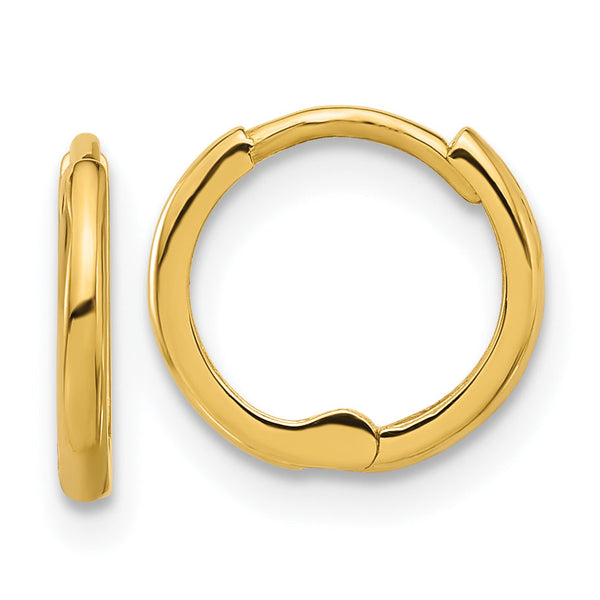 14k Polished 1.45x11mm Hinged Huggie Hoop Earrings