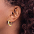 14k Polished CZ 4x20mm Huggie Hoop Earrings