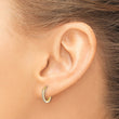 14k Polished CZ and D/C 1.5mm Huggie Hoop Earrings