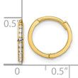 14k Polished CZ and D/C 1.5mm Huggie Hoop Earrings