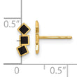 14K Black Epoxy Squares Post Earrings
