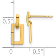 14K Polished Rectangle Post Dangle Earrings
