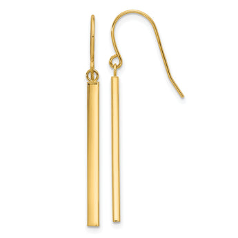 14K Bar Dangle Earrings