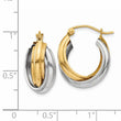 14k Two-tone Polished Double Hoop Earrings