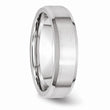 Cobalt Beveled Edge Satin and Polished 6mm Band