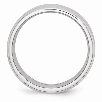 Cobalt Beveled Edge Satin and Polished 8mm Band
