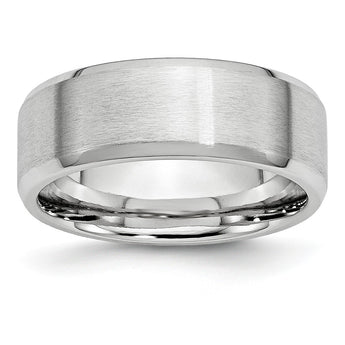 Cobalt Beveled Edge Satin and Polished 8mm Band
