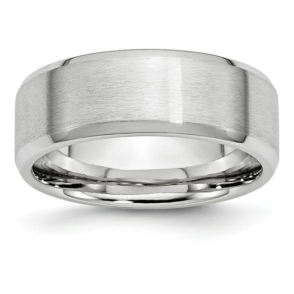 Cobalt Beveled Edge Satin and Polished 8mm Band