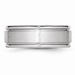 Cobalt Satin and Polished Ridged Edge 8mm Band