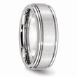 Cobalt Satin and Polished Ridged Edge 8mm Band