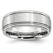 Cobalt Satin and Polished Ridged Edge 8mm Band