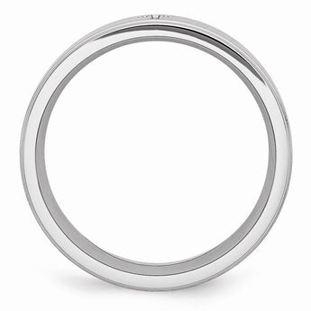 Cobalt Satin and Polished Ridged Edge 8mm Band