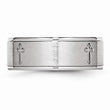 Cobalt Satin and Polished Ridged Edge 8mm Band