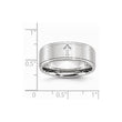 Cobalt Satin and Polished Ridged Edge 8mm Band