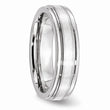 Cobalt Sterling Silver Inlay Satin and Polished 6mm Band