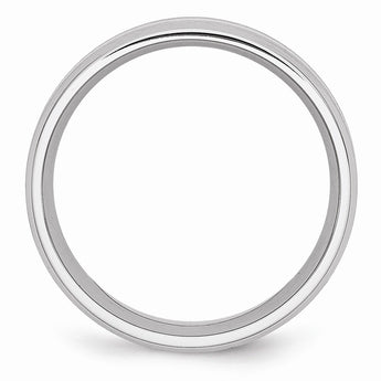 Cobalt Sterling Silver Inlay Satin/Polished Beveled Edge 8mm Band