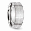 Cobalt Sterling Silver Inlay Satin/Polished Beveled Edge 8mm Band