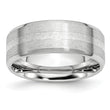 Cobalt Sterling Silver Inlay Satin/Polished Beveled Edge 8mm Band