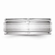 Cobalt Sterling Silver Inlay Satin and Polished 8mm Band