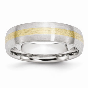 Cobalt 14k Gold Inlay Satin 6mm Band