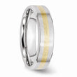 Cobalt 14k Gold Inlay Satin and Polished 6mm Band