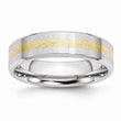 Cobalt 14k Gold Inlay Satin and Polished 6mm Band