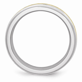 Cobalt 14k Gold Inlay Satin and Polished 6mm Band