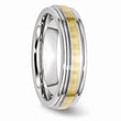 Cobalt 14k Gold Inlay Satin and Polished 6mm Band