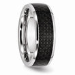 Cobalt Black Carbon Fiber Inlay 8mm Polished Band