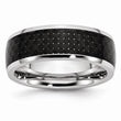 Cobalt Black Carbon Fiber Inlay 8mm Polished Band