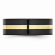 Ceramic Flat Black with 14k Inlay 8mm Polished Band