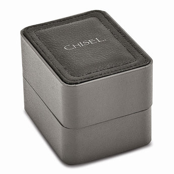 Stainless Steel Black Rubber & Leather 8.5in Bracelet