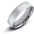 Men's Stainless Steel Flat 4mm Polished Comfort Fit Wedding Band Ring - Birthstone Company
